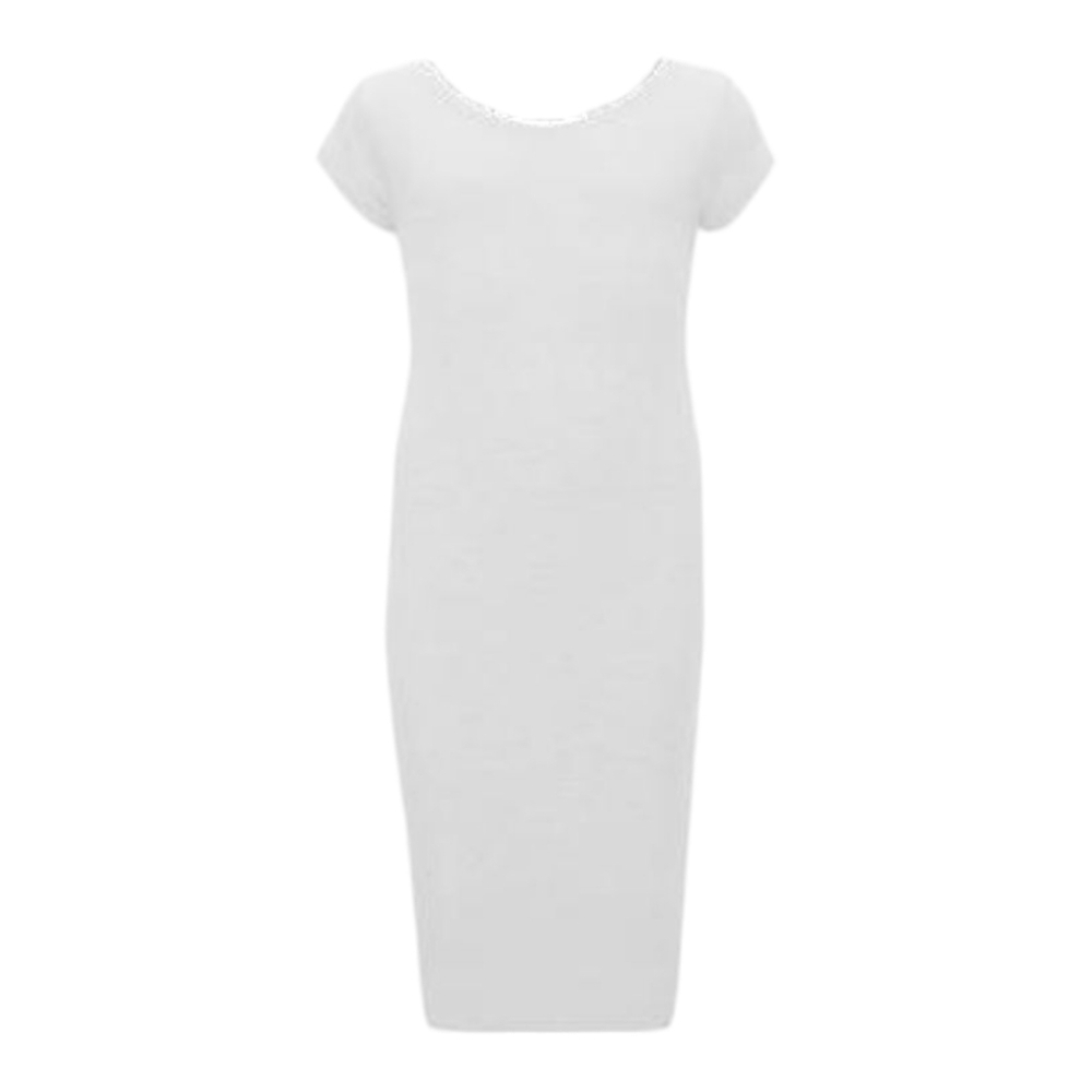 Basic Bodycon Cap Sleeve Midi Dress